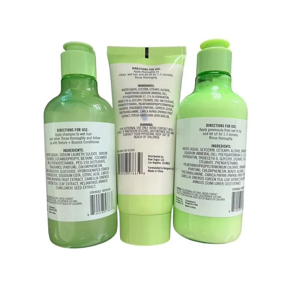 Bolero Papaya and Green Tea Texture and Bounce Shampoo Conditioner and Hair Mask